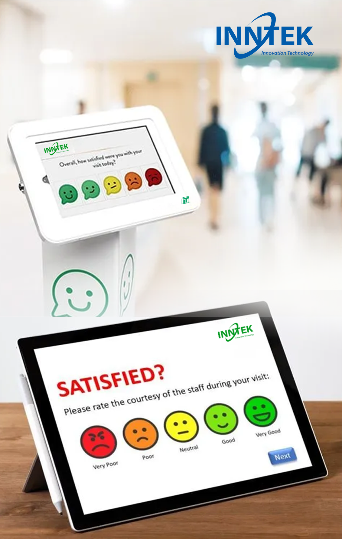 Màn hình đánh giá hài lòng khách hàng tại quầy